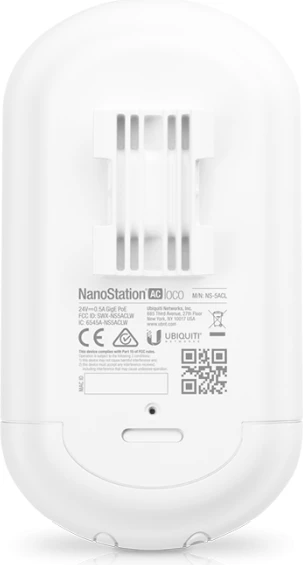 Pikë qasjeje Ubiquiti airMAX NanoStation Loco5AC, 5GHz 802.11ac, 1x Gigabit Ethernet, Passive PoE, e bardhë