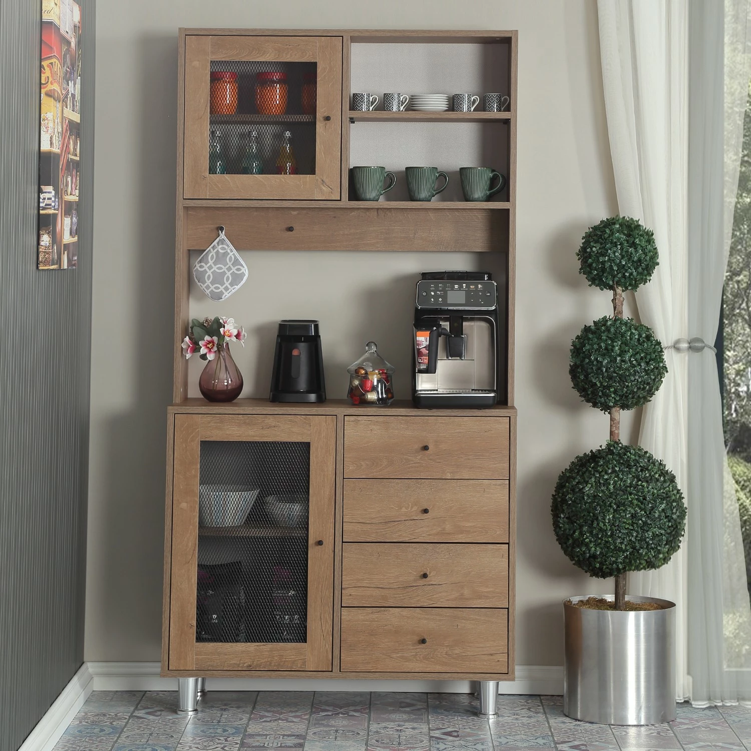 Dollap multifunksional, ngjyrë lisi kaukazian, Grano 96