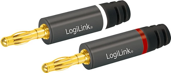 Konektor banana audio LogiLink, për montim vetjak, 4 copë, ari/zi