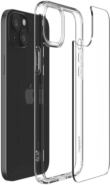 Mbështjellës Spigen Crystal Hybrid për iPhone 15 Plus, Transparent