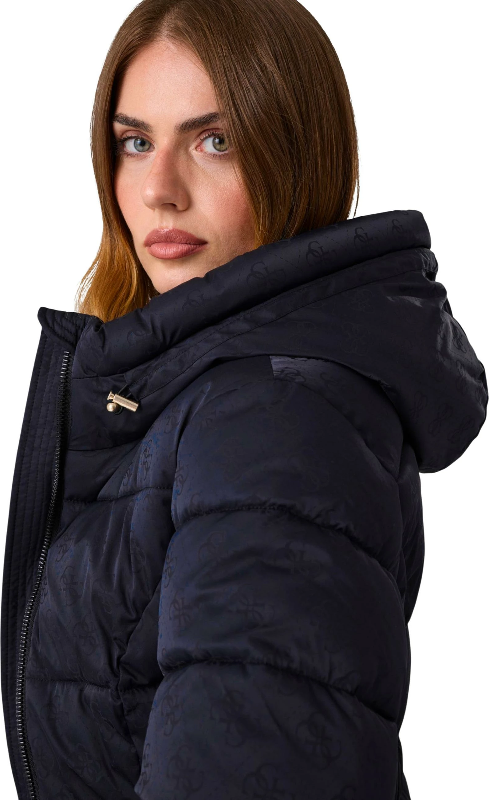 Pallto e mbushur për femra Guess NEW IMMA LOGO MIDI P W6BL50 W4144, blu [Madhësia: S]