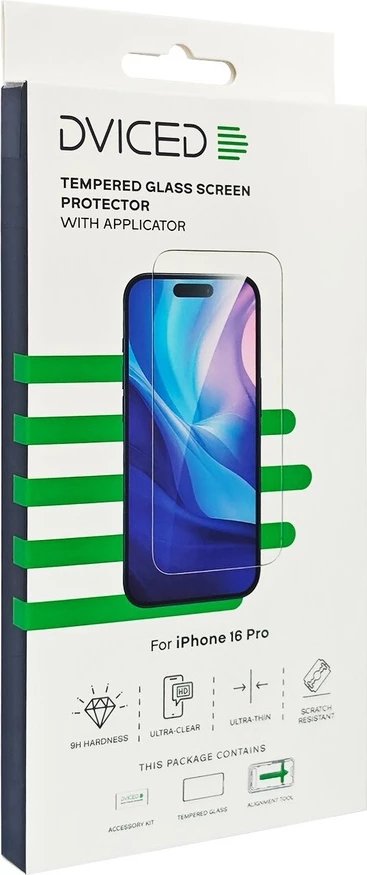 Dviced tempered glass screen protector for iPhone 16 Pro