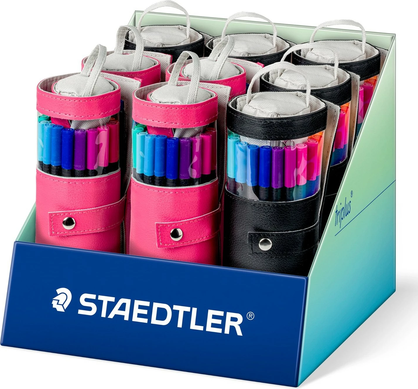 Set lapsa fineliner STAEDTLER 334 PC20P, 20 ngjyra, majë 1 mm, trekëndësh, plastikë