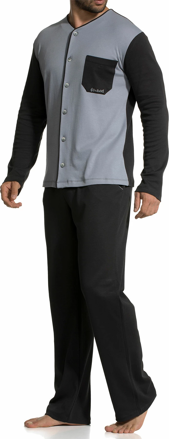 Set pizhamash për burra, Jumeon, 002-000371, e zezë/gri