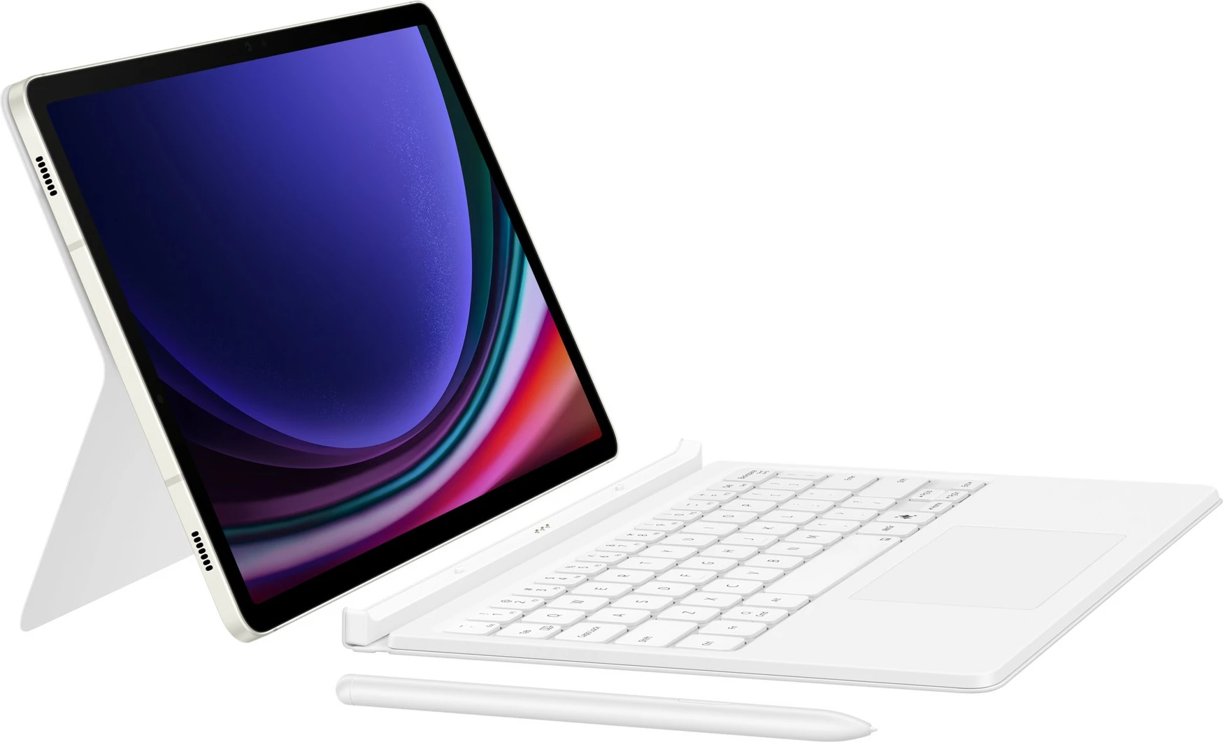 Mbështjellës tastierë Samsung EF-DX725, QWERTZ, Touchpad, Galaxy Tab S9, Galaxy Tab S9 FE, Bardhë