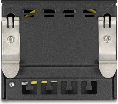 Panel bosh DeLOCK 4-portësh për module Keystone RJ, montim DIN-shinë/mur/tavolinë, metal, zi