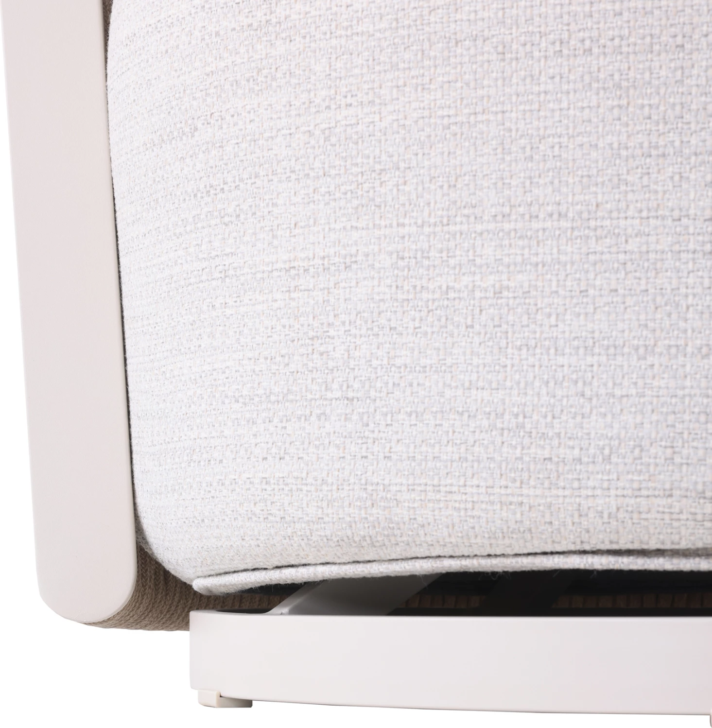 Karrige lounge rrotulluese LORIEN, alumin ngjyrë fildishi, litar, jastëkë bezhë, CD6392.01, 76x74x72cm