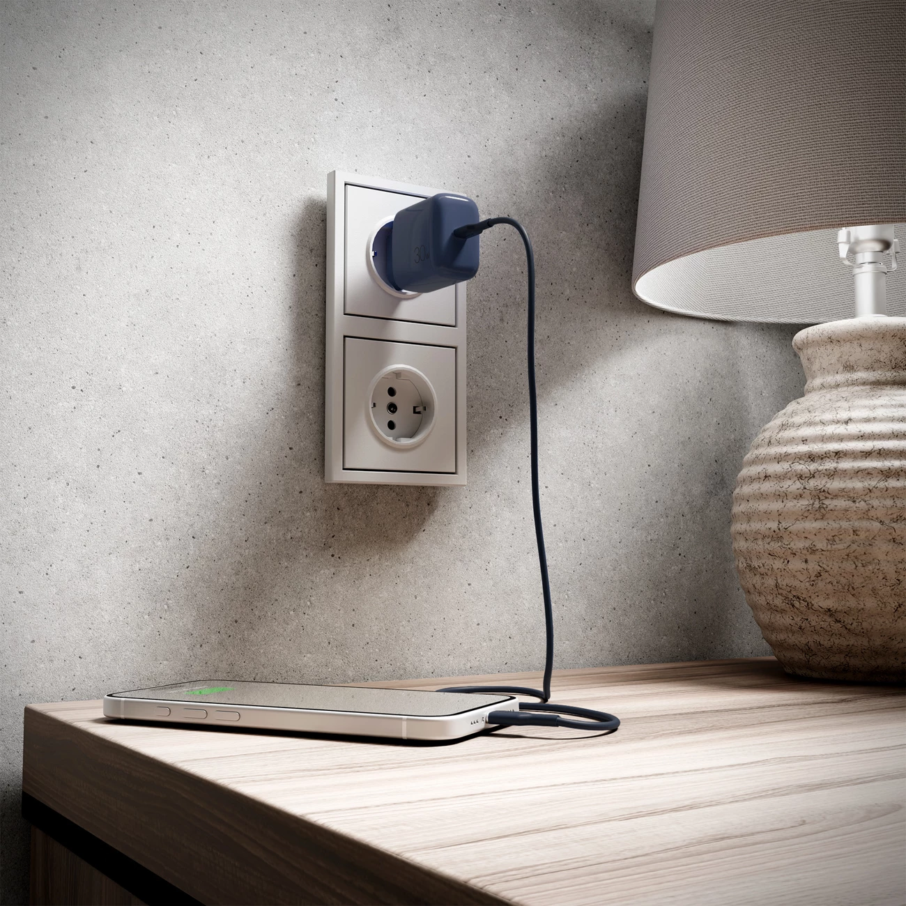 Kabllo USB-C në USB-C Puro ICON 1.5 m, blu navy