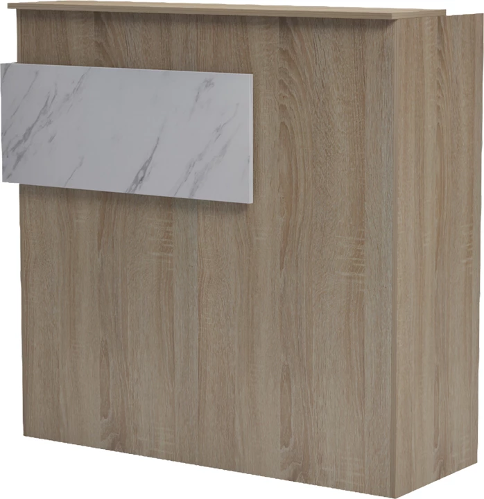 Banak pritjeje Optima, me LED, pamje sonoma dhe mermeri të bardhë, 110x40x110cm