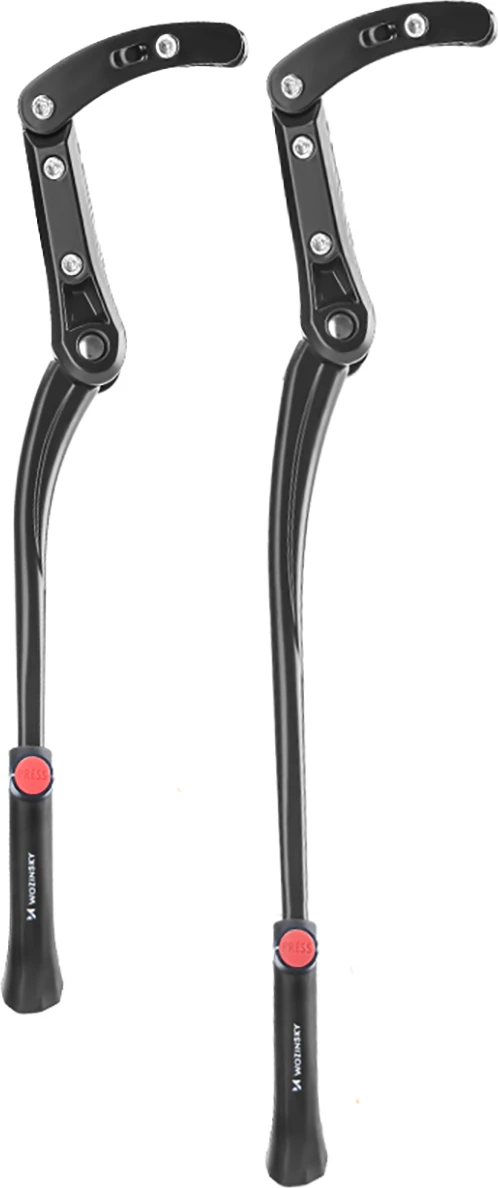 këmbë biçiklete e rregullueshme, Wozinsky, WSR-01, për rrota 24-29", kënd i rregullueshëm, bazë antirrëshqitje, aliazh alumini, e zezë