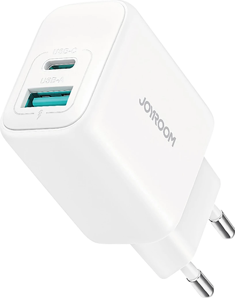 Karikues muri Joyroom JR-TCF21 20W PD/QC 3.0 2 porta USB-C/USB-A prizë UK i bardhë