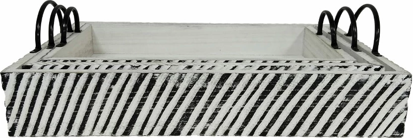 Set tabakash RONAN, 3 copa, dru, kafe-bezhë, 60x40x10 cm