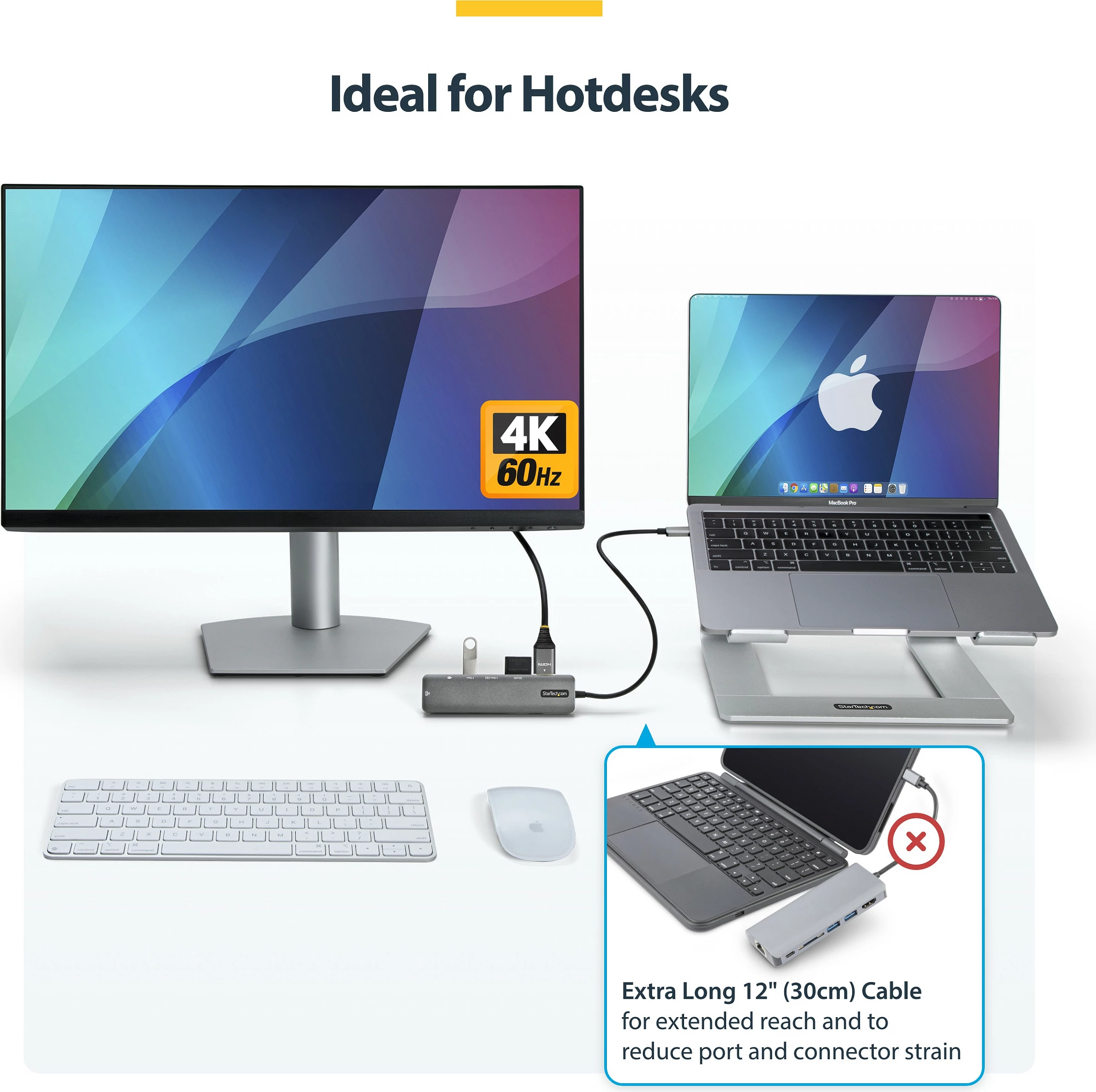 Adapter Hub USB-C StarTech, HDMI 4K 60Hz, Gigabit Ethernet, 100W USB-C PD, SD/microSD, 2x USB-A 5Gbps, i zi/hiri