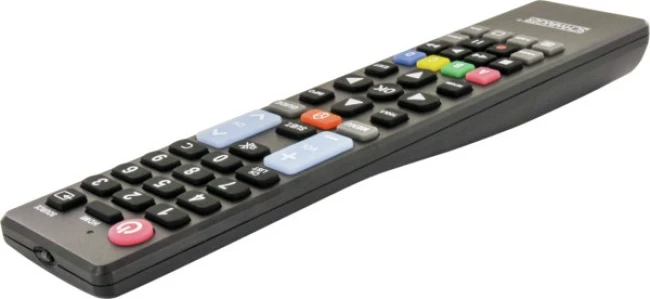 Telekomandë Schwaiger UFB100U533, për TV, me butona shtypës, e zezë