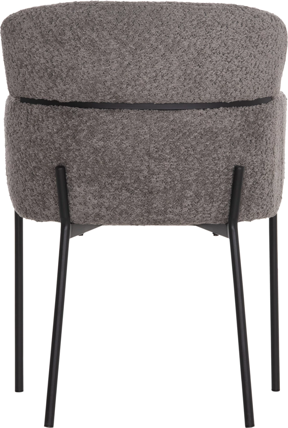 Karrige WOLF FH8583.01, stof boucle gri, këmbë metalike të zeza, 58x58x80H cm., set prej 2 copësh