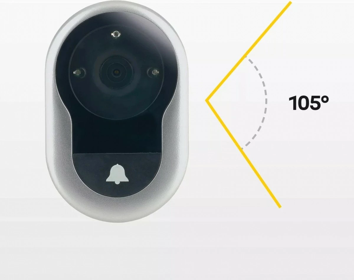 Shikues elektronik dere YALE HOME DDV 4500, 4" LCD, argjendtë-zi