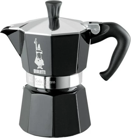 Moka pot Bialetti Moka Express, 3 filxhanë, alumini, e zezë
