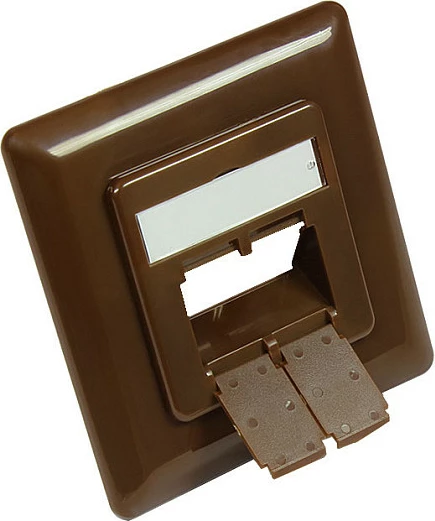 Mbulesë prizë rrjeti GoodConnections Zentralstück, 50x50 mm + kornizë 80x80 mm, kafe