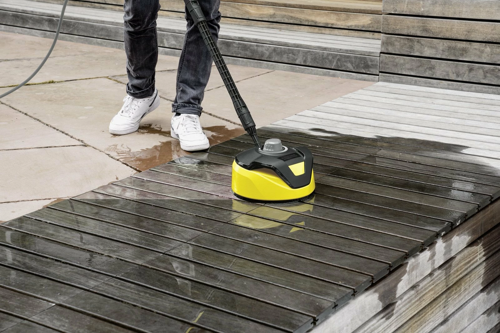 Aparat larës me presion Karcher K 5 Premium Smart Control Flex Home 1.324-735.0 145 bar 2.1 kW zorrë 10 m set Home T 5 + 1 L detergjent, verdhë/zi