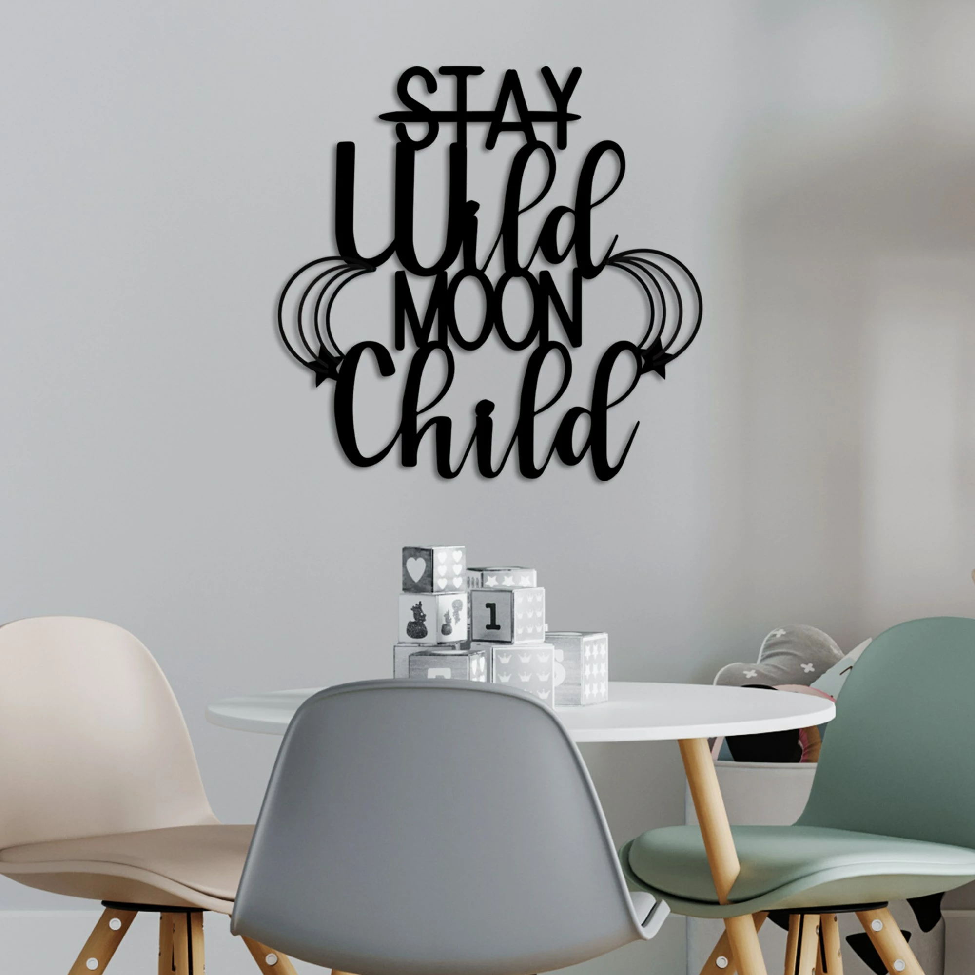 Aksesor dekorativ metalik për mur, Wallity, Stay Child