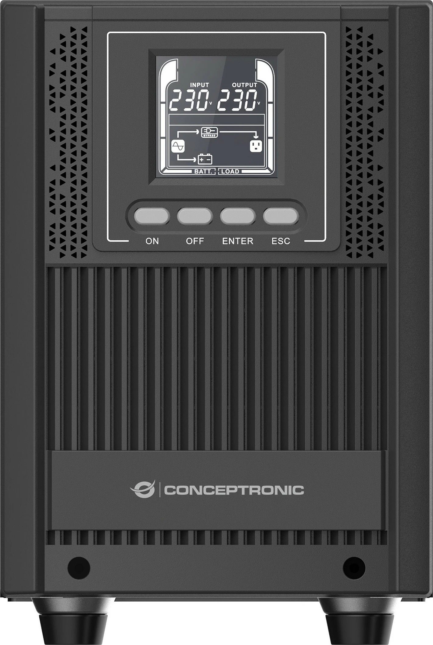 UPS Conceptronic ZEUS52ES2K, 2000VA 1800W, Online Double-Conversion, 4x Schuko, e zezë