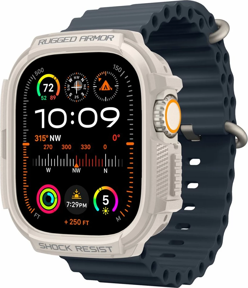 Mbështjellës Spigen Rugged Armor për Apple Watch Ultra 1/2 49mm, Bezhe
