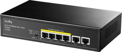 FS1006p 6-Port 10/100M PoE+ Switch 60W