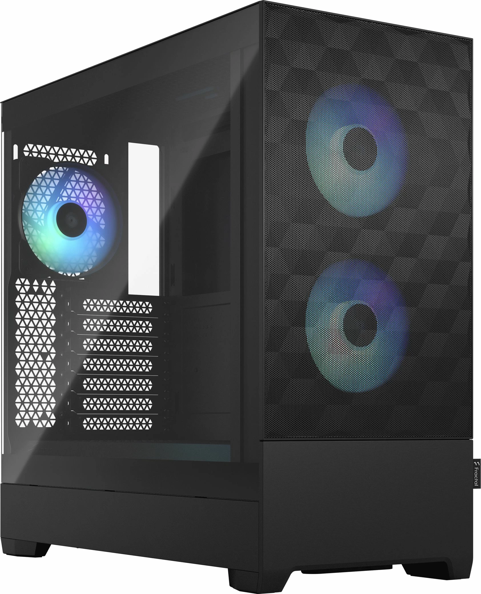 Kasë Fractal Design Pop Air RGB TG FD-C-POR1A-06 Midi Tower ATX me xham të temperuar, 3x120mm RGB fan, e zezë