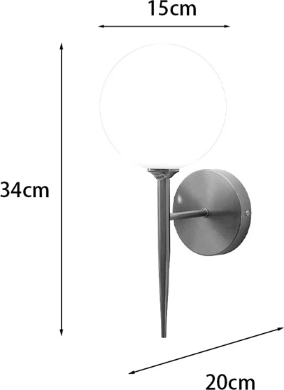Llambë muri Kerlibin, metal, ngjyrë ari-bardhë, 13x18x34cm