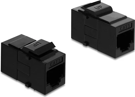 Modul keystone DeLOCK RJ14 femër-femër, Cat3, i zi