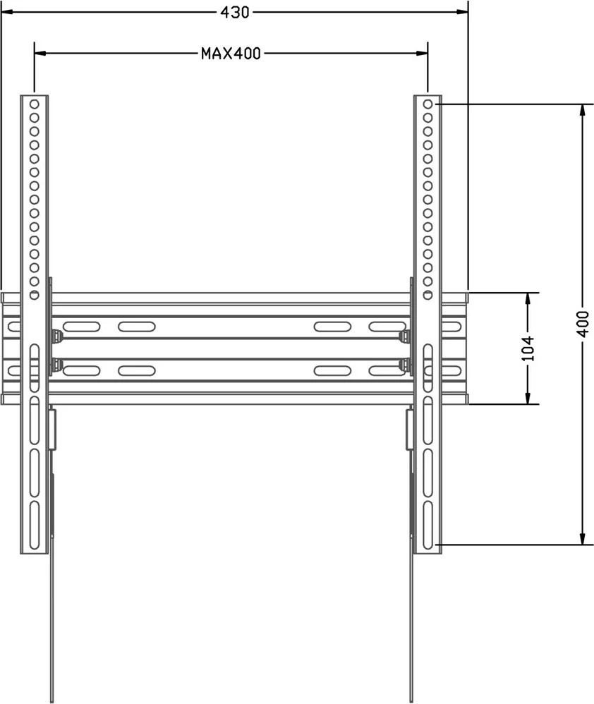 Mbajtës muri për TV/monitor Maclean MC-748A, VESA 400x400, 32-70", 45kg, Zi