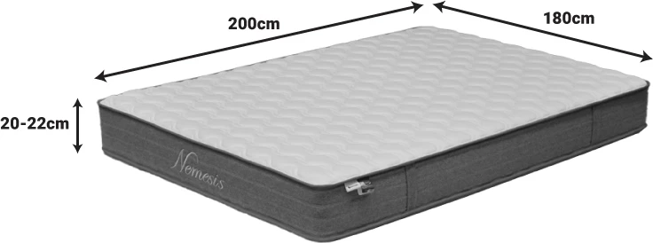 Dyshek dyanshëm me susta xhepi, 180x200cm, 20-22cm