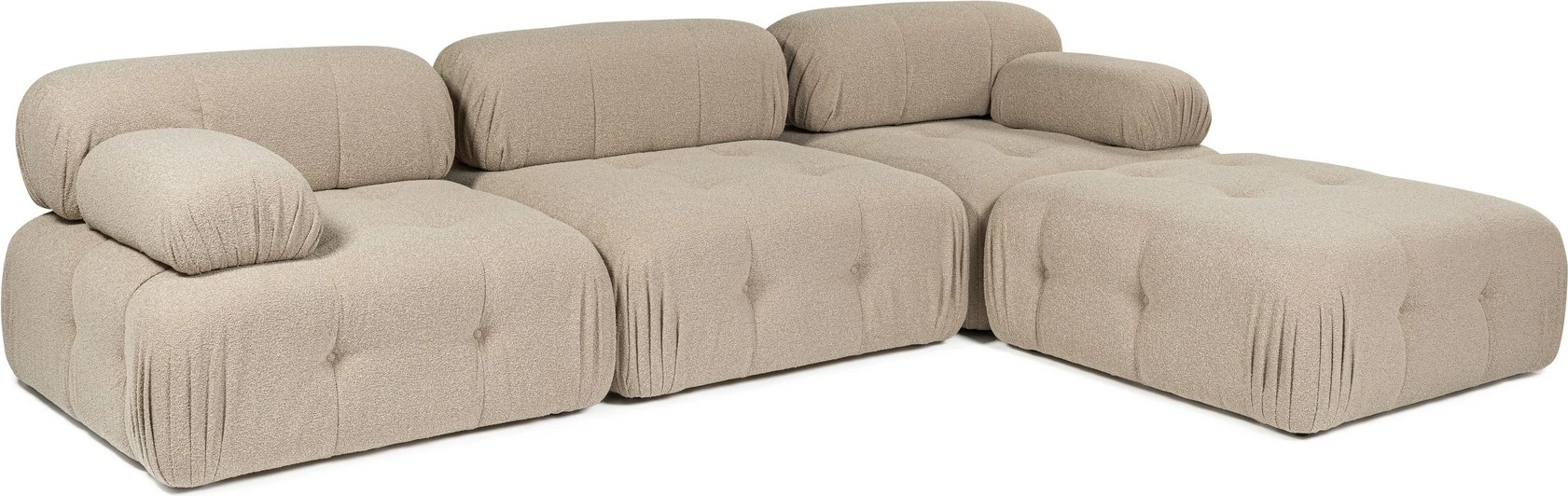 Këndare Doblo 3 vendëshe me pouffe, ngjyrë pjeshke