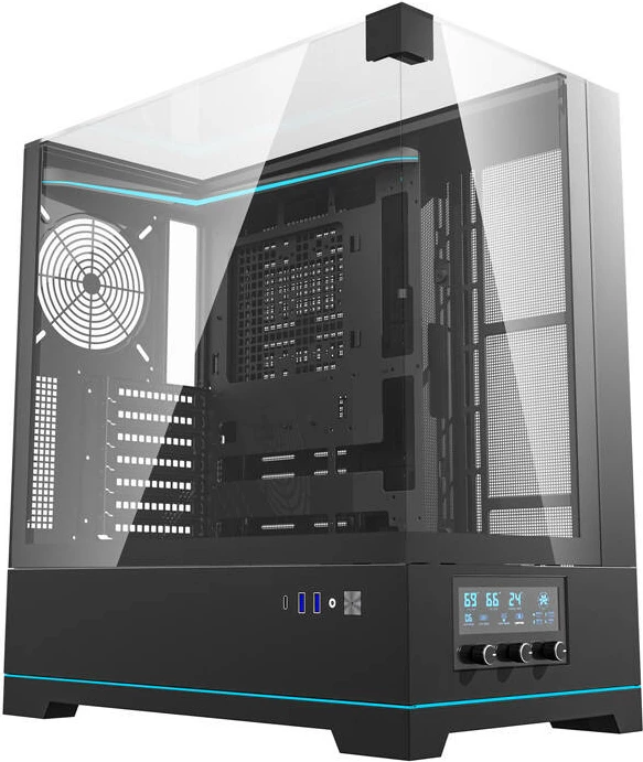 Kasë Darkflash DY450, ATX Mid Tower, pa ventilatorë, xham i temperuar, e zezë