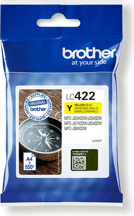 Kartrixh boje Brother LC-422Y, 550 faqe, e verdhë