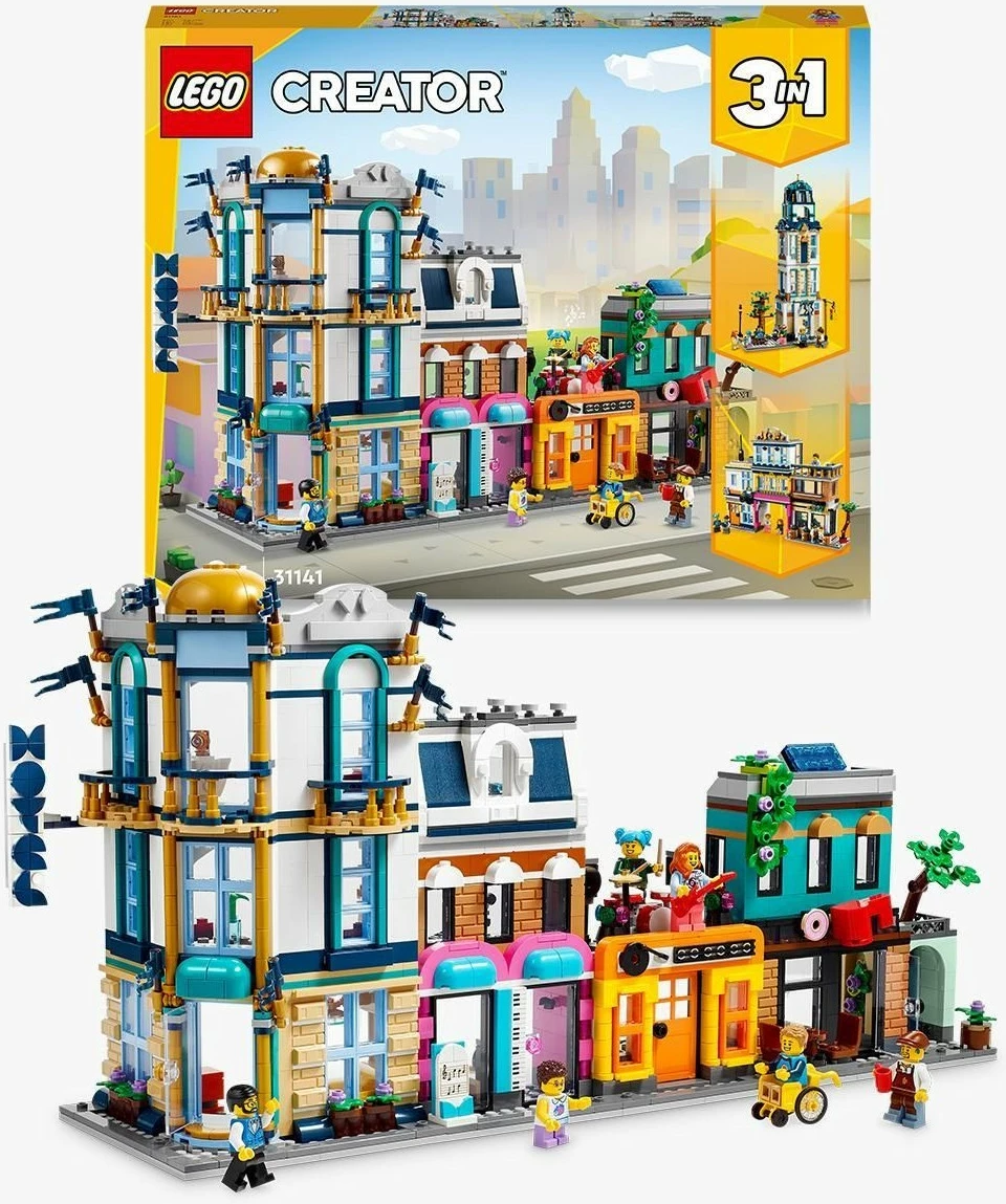 Set ndërtimi LEGO Creator 3in1 Main Street, 1459 pjesë, shumëngjyrësh