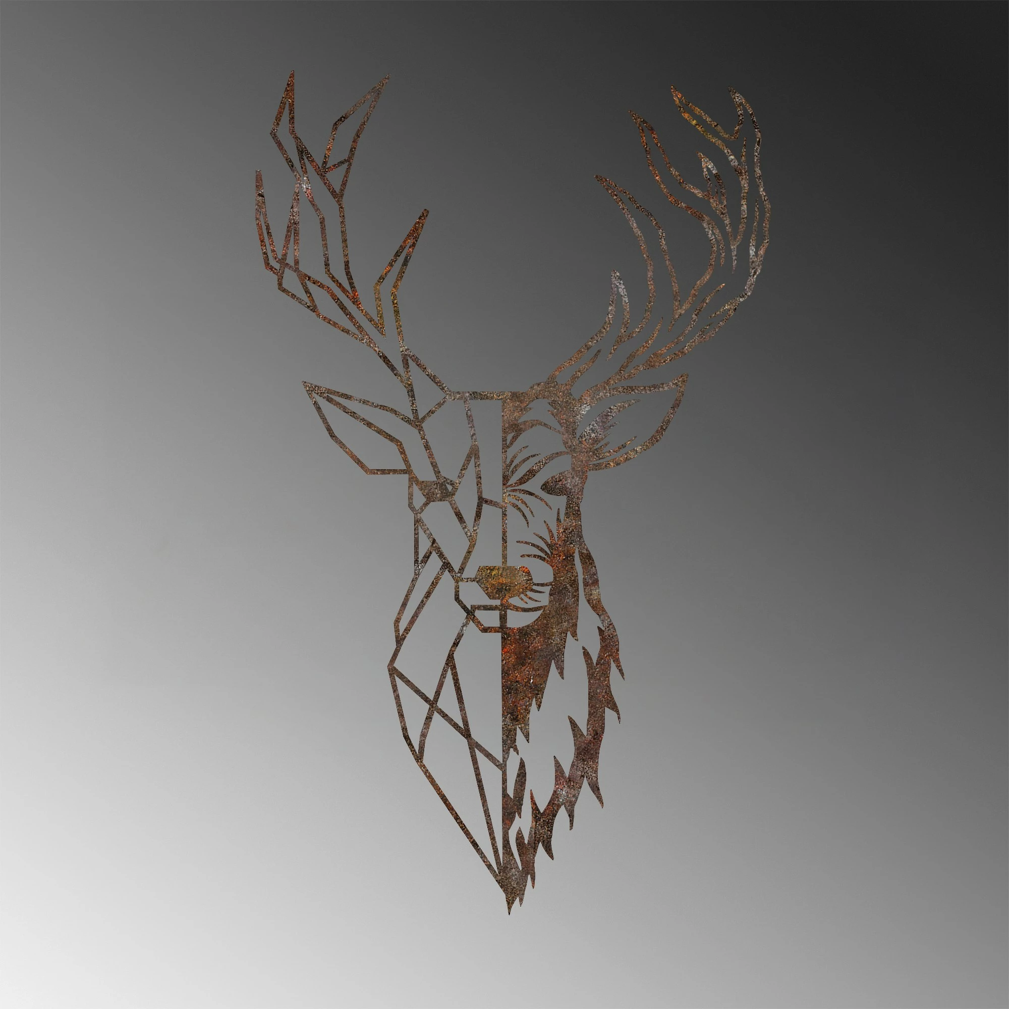 Aksesor dekorativ metalik për mur, kaproll, Wallity, Rusty Deer 3
