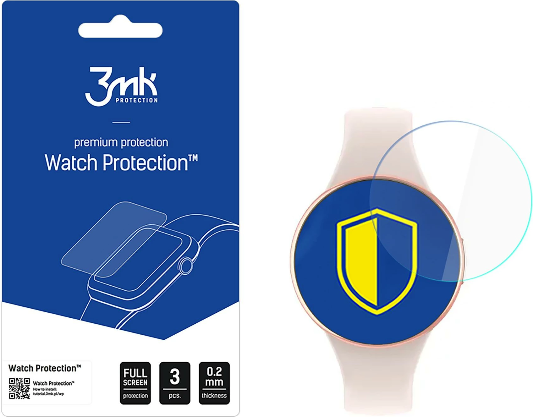 Mbrojtës ekrani për smartwatch 3mk Protection Watch Protection ARC, për myPhone Watch Mini, 3 copë