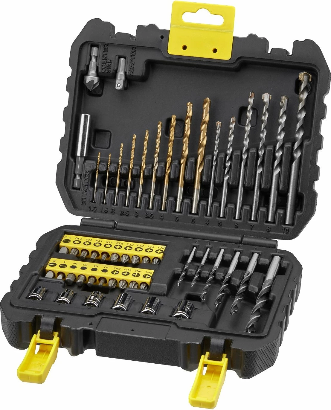 Set veglash Stanley STA88546, 50 copë, në valixhe plastike, zi/verdhë