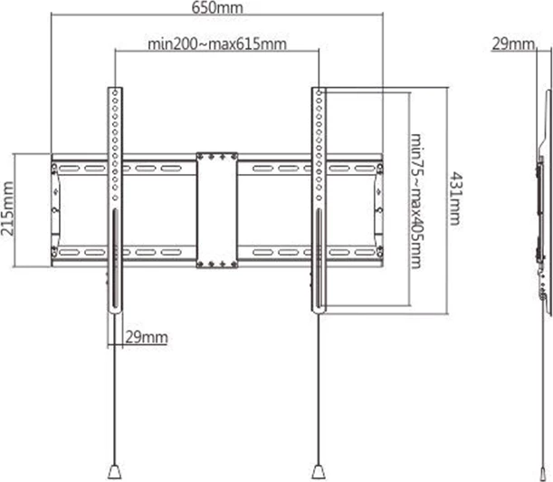 Mbajtëse TV Gembird WM-80F-01, 2.03 m (80") e zezë