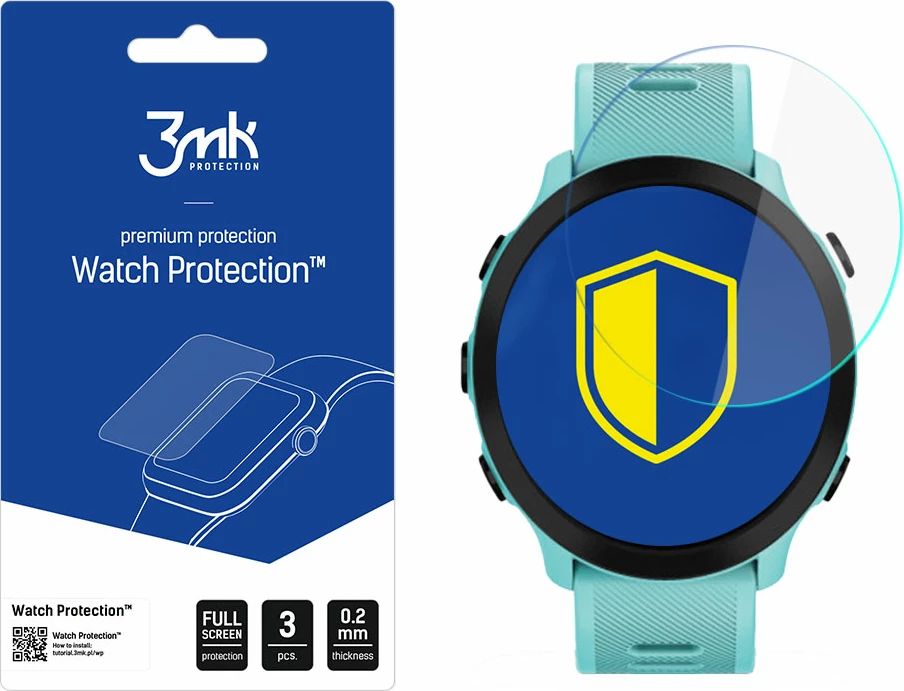 Mbrojtës ekrani për orë Garmin Forerunner 55, 3mk Protection FlexibleGlass Lite, set prej 3 copësh
