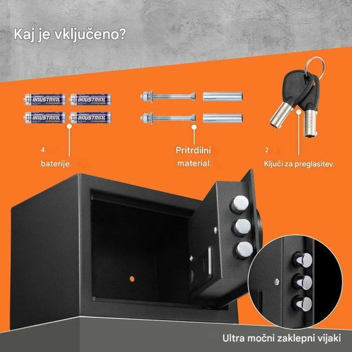 Kasafortë sigurie VonHaus 3515437 8.5 L, e zezë