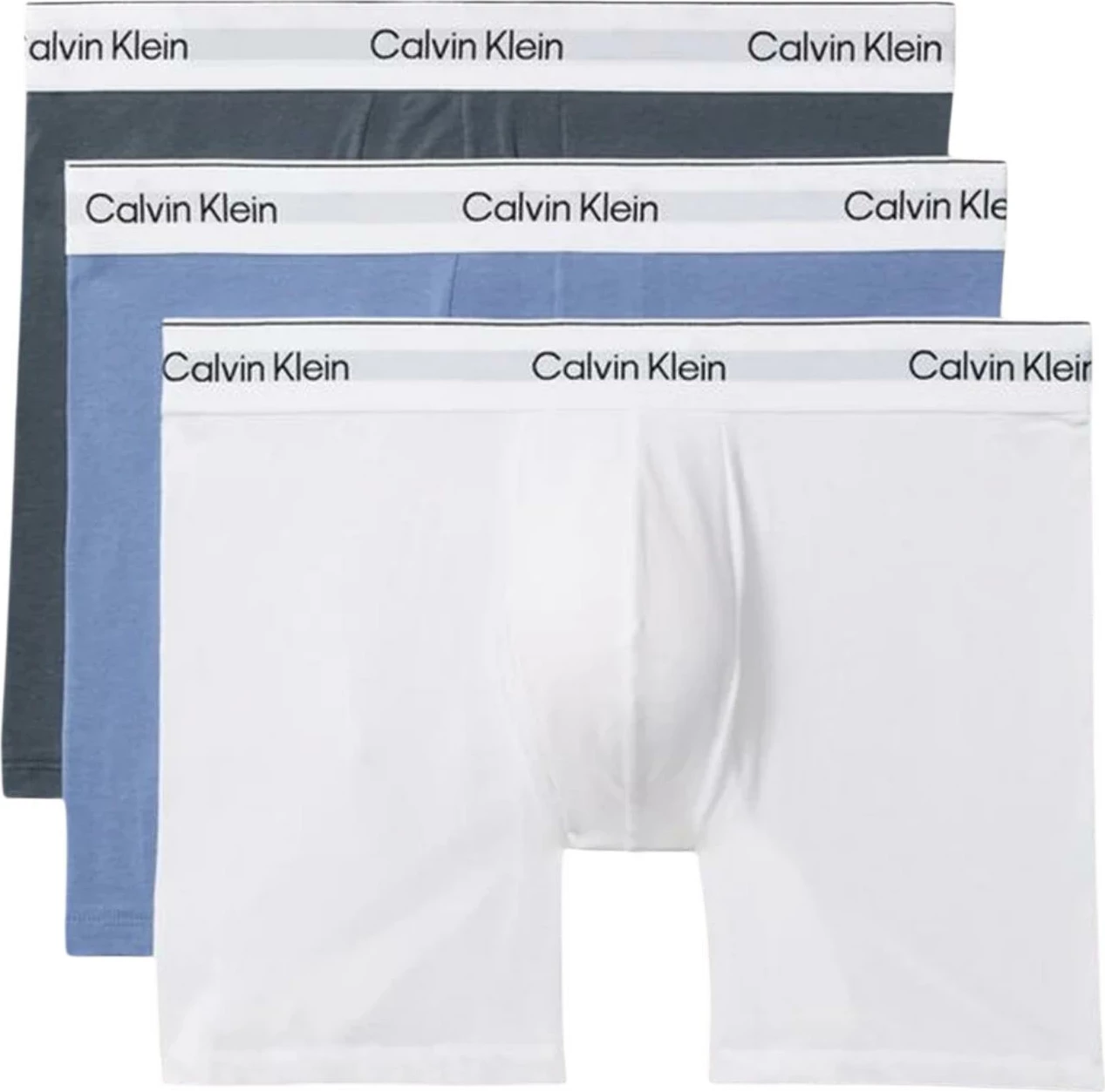 Të brendshme për meshkuj Calvin Klein Underwear Boxer Brief 3PK LV00NB4394, të bardha/blu