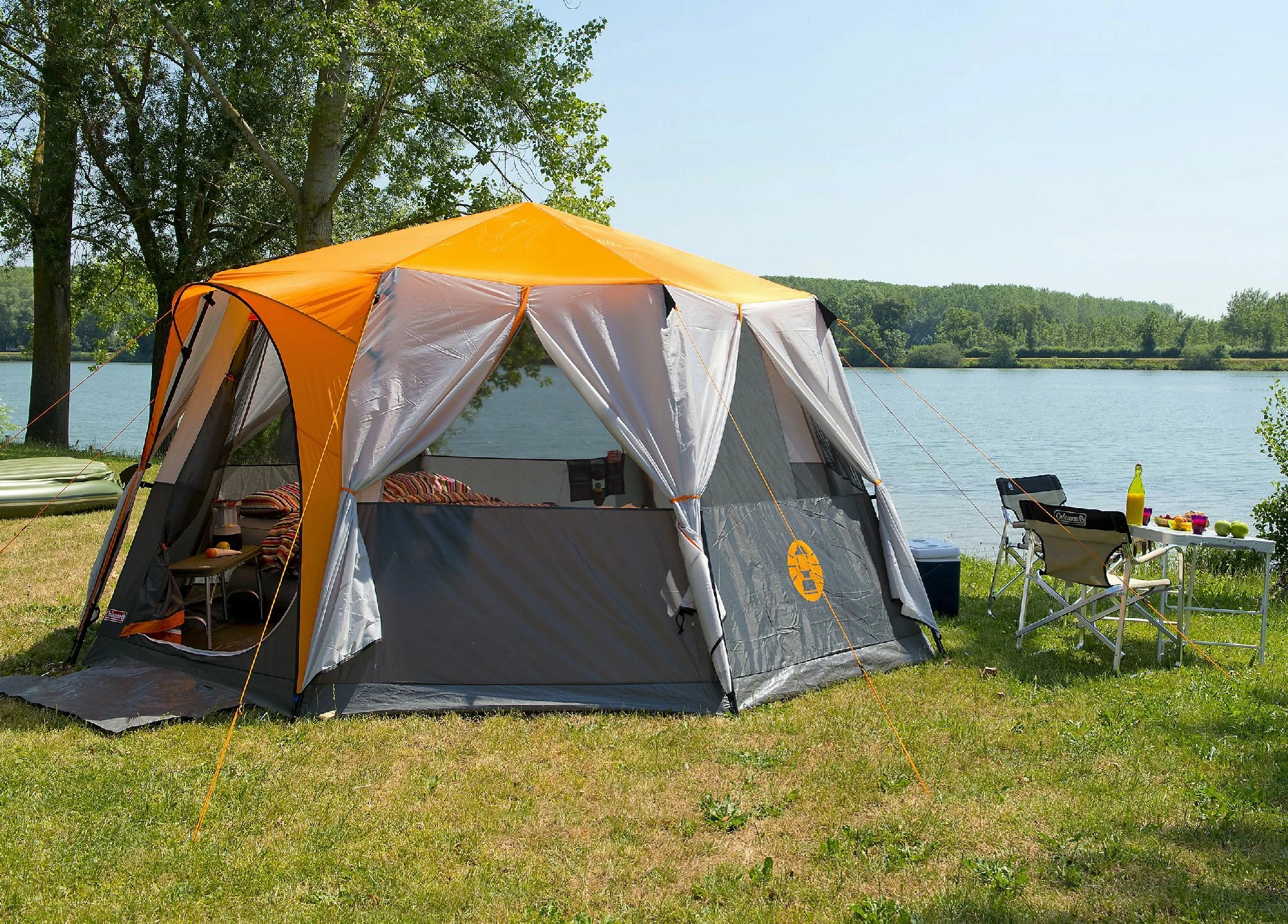 Tendë kampingu Coleman Octagon 8 për 8 persona, 396x396x208 cm, Portokalli