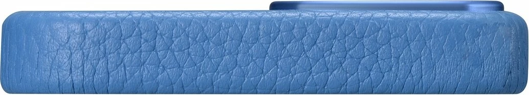 Mbështjellës iCarer Litchi Premium për iPhone 14 Plus, lëkurë natyrale, MagSafe, Kaltër