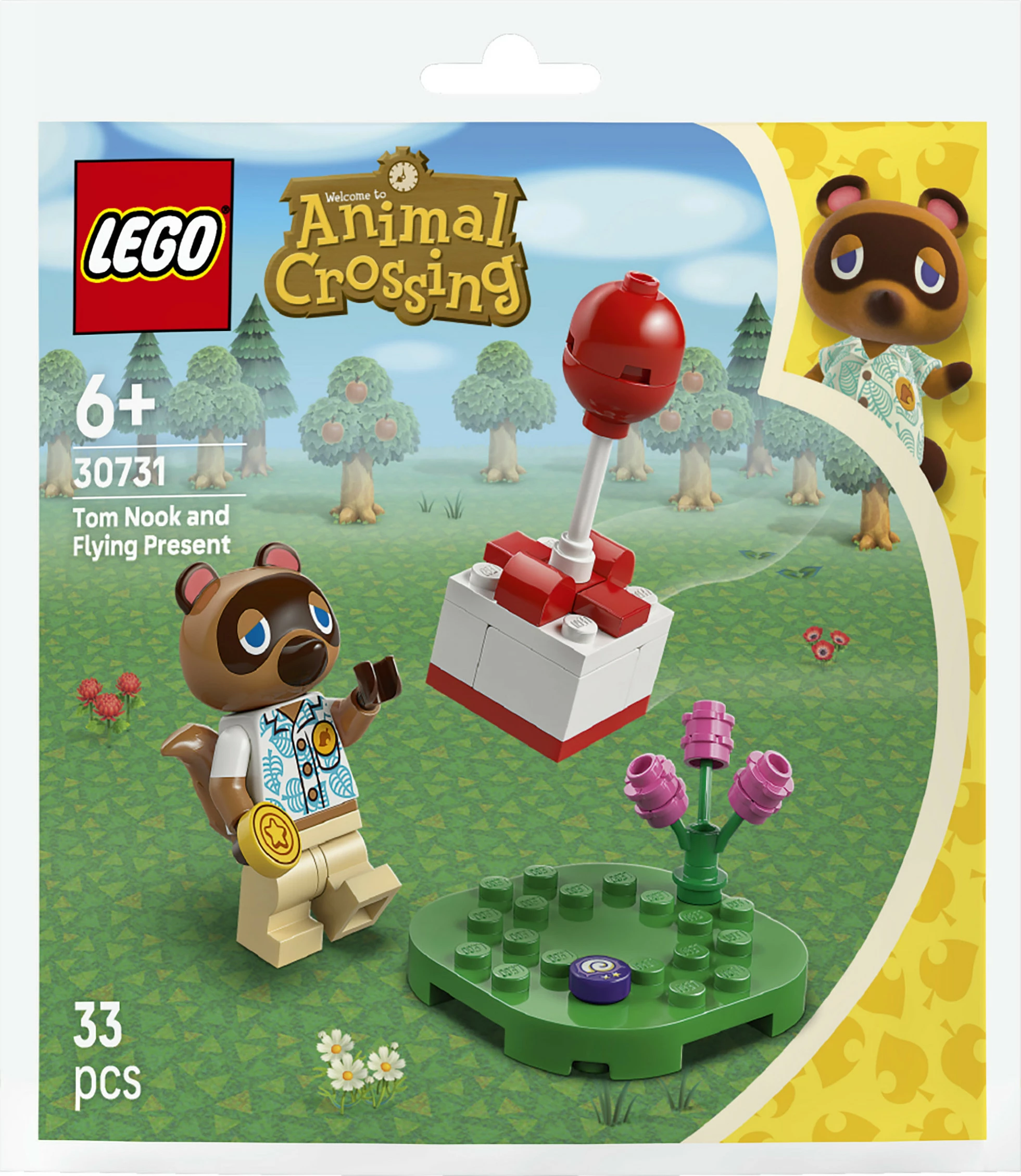 Set ndërtimi LEGO Animal Crossing 30731 Tom Nook and Flying Present, 33 pjesë, shumëngjyrësh