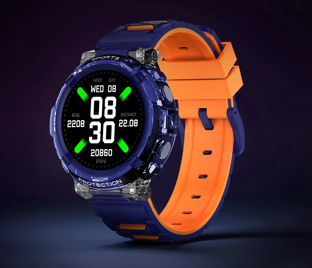 Smartwatch Moye Kronos Vibe 1.27\" LCD, Bluetooth thirrje, IP67, 5-7 ditë bateri, blu