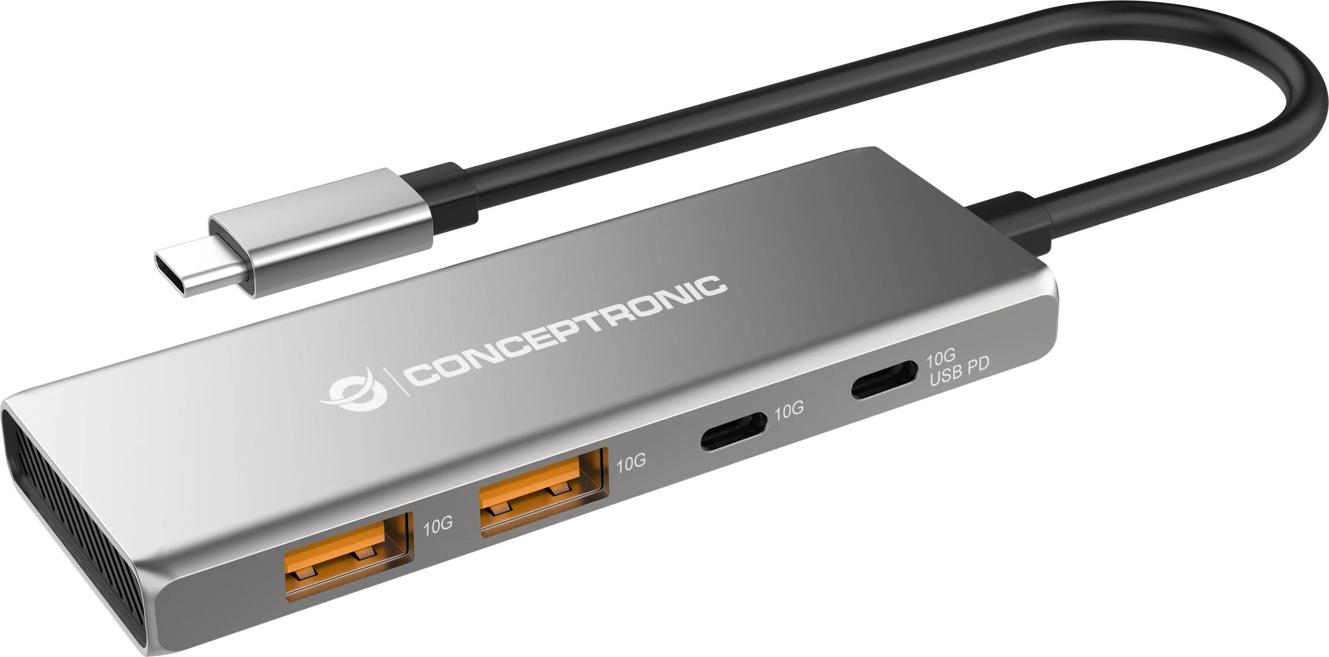 Dock USB-C Conceptronic 4-1, 2xUSB-C, 2xUSB-A, 100WPD, 25cm, gri