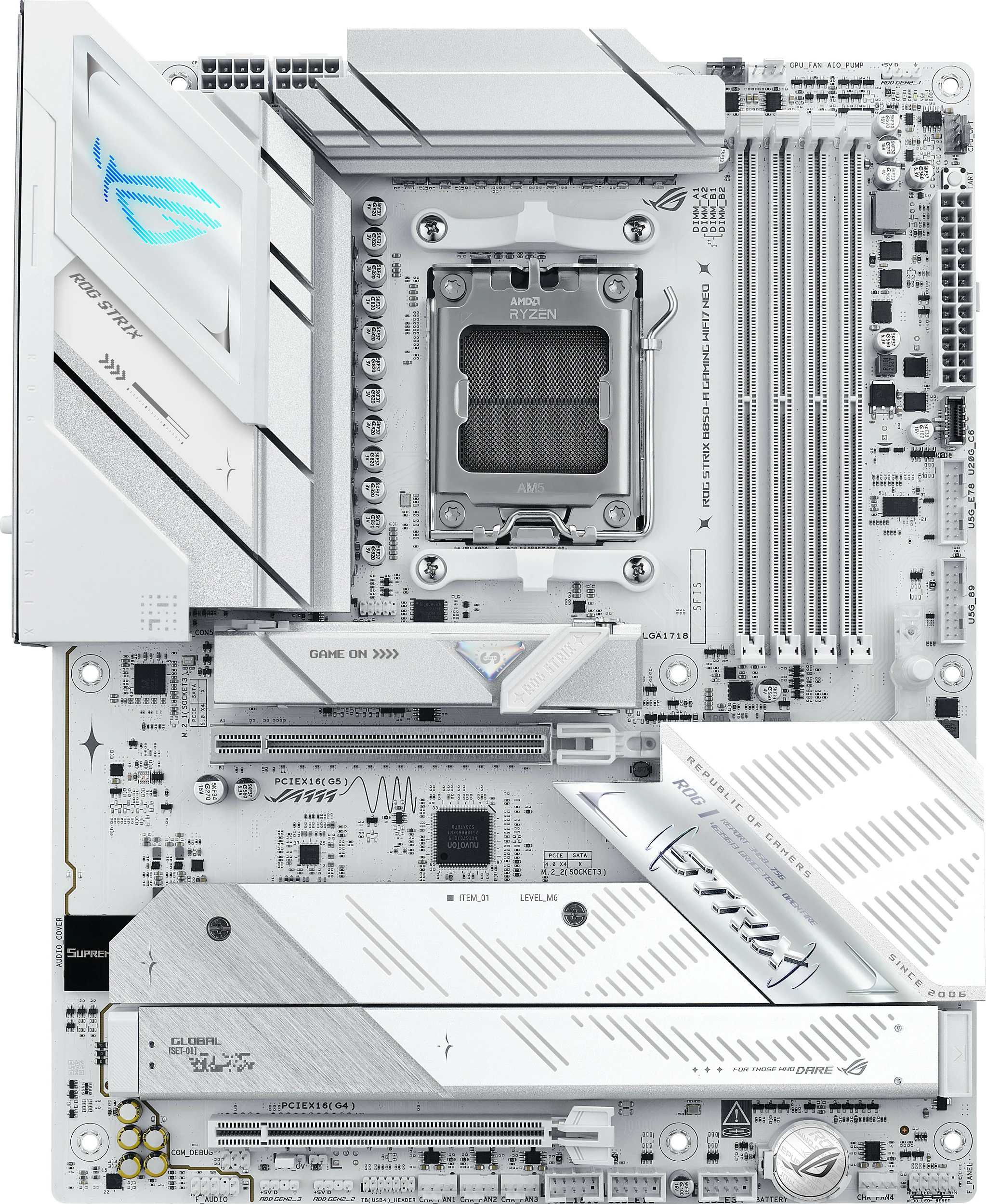 Pllakë amë ASUS ROG STRIX B850-A Gaming WiFi 7 Neo, Socket AM5, DDR5 deri 256GB, 5G LAN, e bardhë