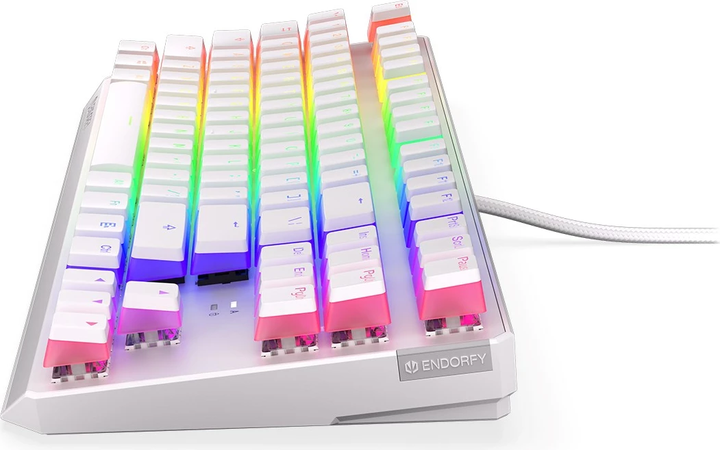 Tastierë gaming, Endorfy, RGB, TKL, e bardhë 